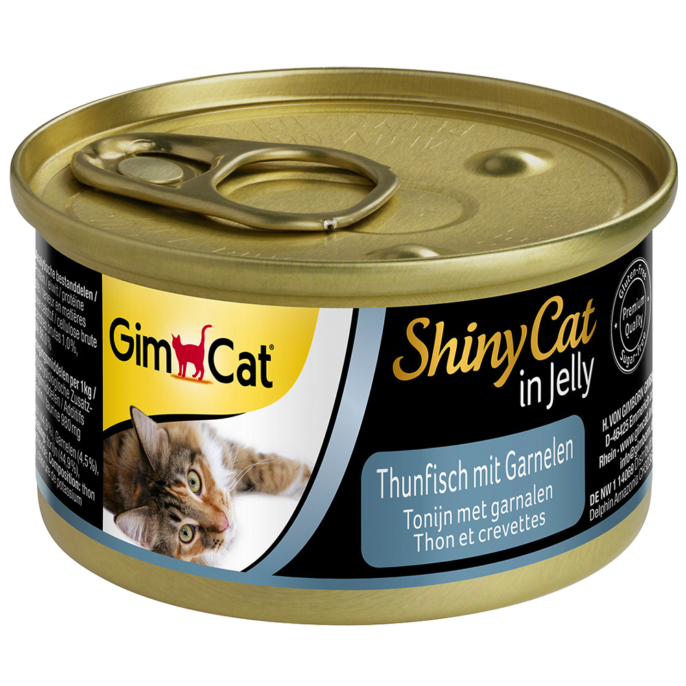 Sparpaket GimCat ShinyCat Jelly 12 x 70 g - Thunfisch & Garnelen von Gimcat