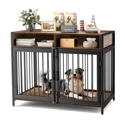 Gimars 94 x 58 x 63 cm Hundemöbelkiste mit Aufbewahrungsschubladen, robuste Hundehütte für den Innenbereich für kleine, mittelgroße und große Hunde, dekorative Haustierbox für den Innenbereich Gimars 94 x 58 x 63 cm Hundemöbelkiste mit Aufbewahrungsschubladen, robuste Hundehütte für den Innenbereich für kleine, mittelgroße und große Hunde, dekorative Haustierbox für den Innenbereich von Gimars