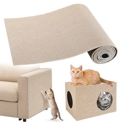 Gimars Selbstklebend Kratzmatte, Zuschnittfähig Kratzbrett Katze, Kratzschutz Sofa Katze, Katzen Kratzmatte, Kratzmatte Katze Wand, Katzenteppich Kratzschutz Möbel Für Katzen, 200cm×40cm von Gimars