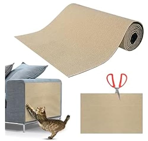 Gimars Selbstklebend Kratzmatte, Zuschnittfähig Kratzbrett Katze, Kratzschutz Sofa Katze, Katzen Kratzmatte, Kratzmatte Katze Wand, Katzenteppich Kratzschutz Möbel Für Katzen, 200cm×40cm von Gimars