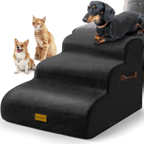 Gimars Hundetreppe mit 30D Hochdichtem Schaum & Extra-Breiten Stabilen 3 Stufen 40 cm hoch, Abnehmbarem Waschbarer Bezug, Rutschfestem Boden, Tragbare Rampe für Kleine Hunde zu Sofa, Bett, Auto Gimars Hundetreppe mit 30D Hochdichtem Schaum & Extra-Breiten Stabilen 3 Stufen 40 cm hoch, Abnehmbarem Waschbarer Bezug, Rutschfestem Boden, Tragbare Rampe für Kleine Hunde zu Sofa, Bett, Auto von Gimars