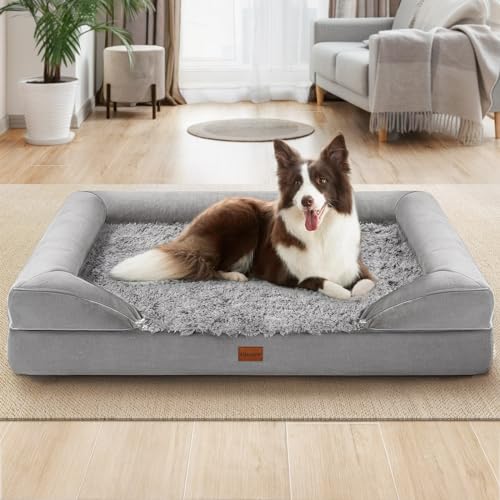 Gimars Orthopädisches Hundebett Waschbar, Hundesofa für Mittlere Hunde, Hundekorb Grosse Hunde, Hundebetten mit Eiförmigem Schwamm, Hundekörbchen Wasserdicht, 91 x 69 x 17cm, Grau Gimars Orthopädisches Hundebett Waschbar, Hundesofa für Mittlere Hunde, Hundekorb Grosse Hunde, Hundebetten mit Eiförmigem Schwamm, Hundekörbchen Wasserdicht, 91 x 69 x 17cm, Grau von Gimars