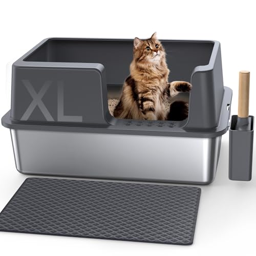 Gimars XL Katzenklo aus Metall – Geruchsresistente Katzentoilette Edelstahl, auslaufsichere Schale mit Schaufel & Matte, geeignet für große, mittlere & kleine Katzen Gimars XL Katzenklo aus Metall – Geruchsresistente Katzentoilette Edelstahl, auslaufsichere Schale mit Schaufel & Matte, geeignet für große, mittlere & kleine Katzen von Gimars