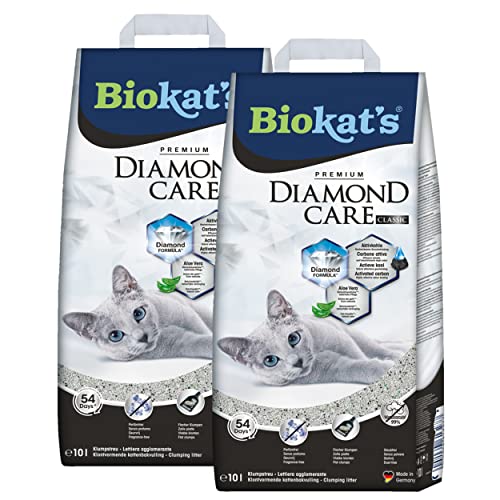 Biokat's Diamond Care Classic Katzenstreu ohne Duft - 2 Sack (2 x 10 L) von Gimborn