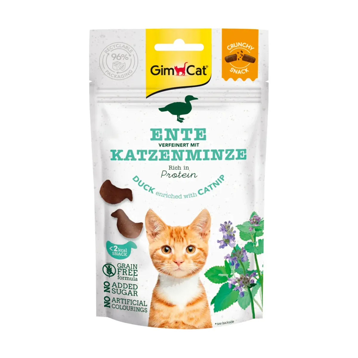 GimCat Crunchy Snacks Ente mit Katzenminze 12x50g von Gimcat