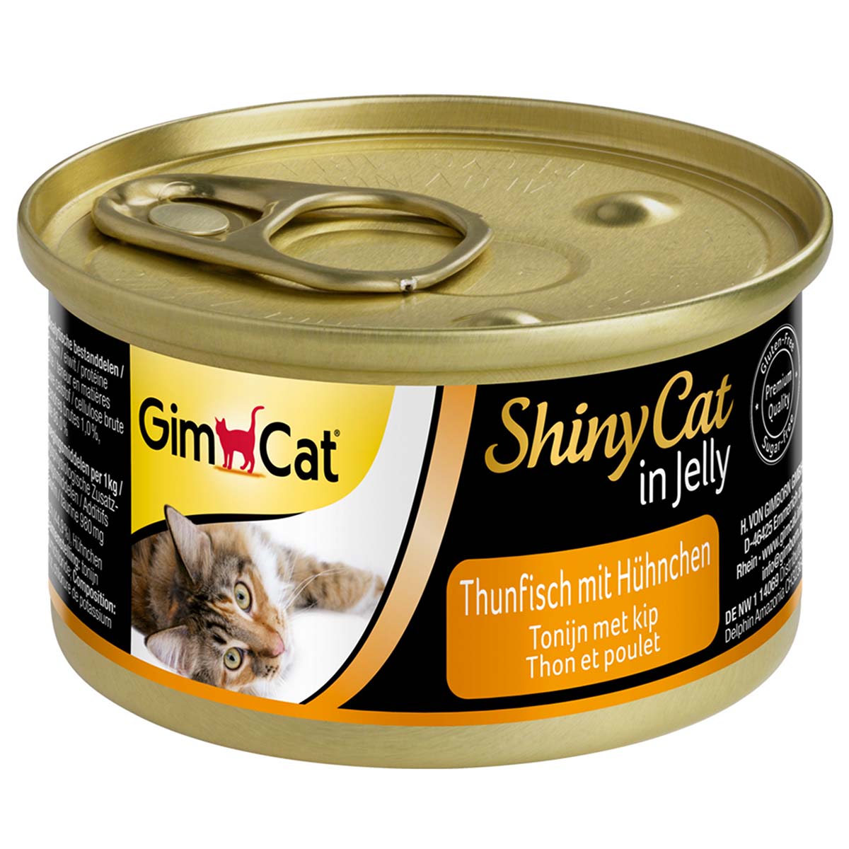 GimCat Katzenfutter ShinyCat Thunfisch mit Hühnchen in Jelly 24x70g von Gimcat