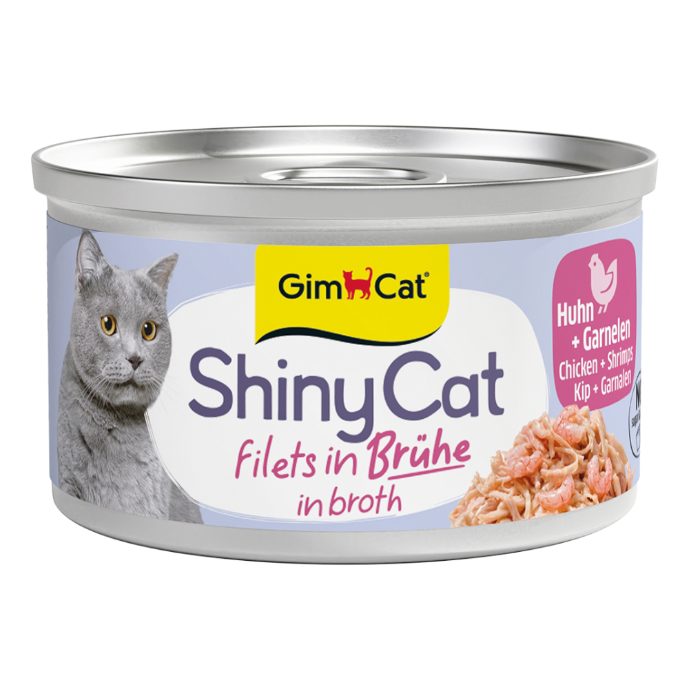 Sparpaket GimCat ShinyCat Filet in Brühe 12 x 70 g - Huhn & Garnelen Sparpaket GimCat ShinyCat Filet in Brühe 12 x 70 g - Huhn & Garnelen von Gimcat