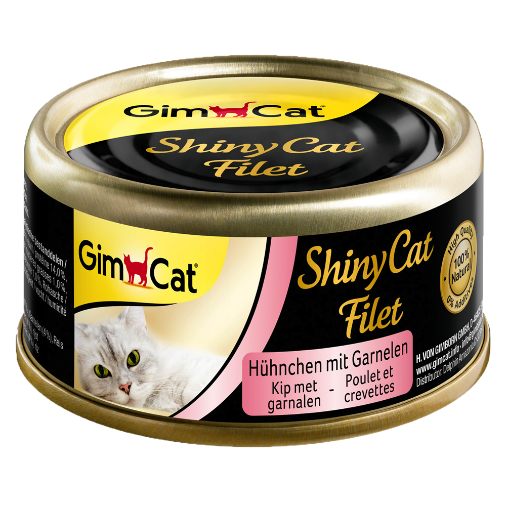 Sparpaket GimCat ShinyCat Filet Dose 24 x 70 g - Hühnchen & Garnelen Sparpaket GimCat ShinyCat Filet Dose 24 x 70 g - Hühnchen & Garnelen von Gimcat