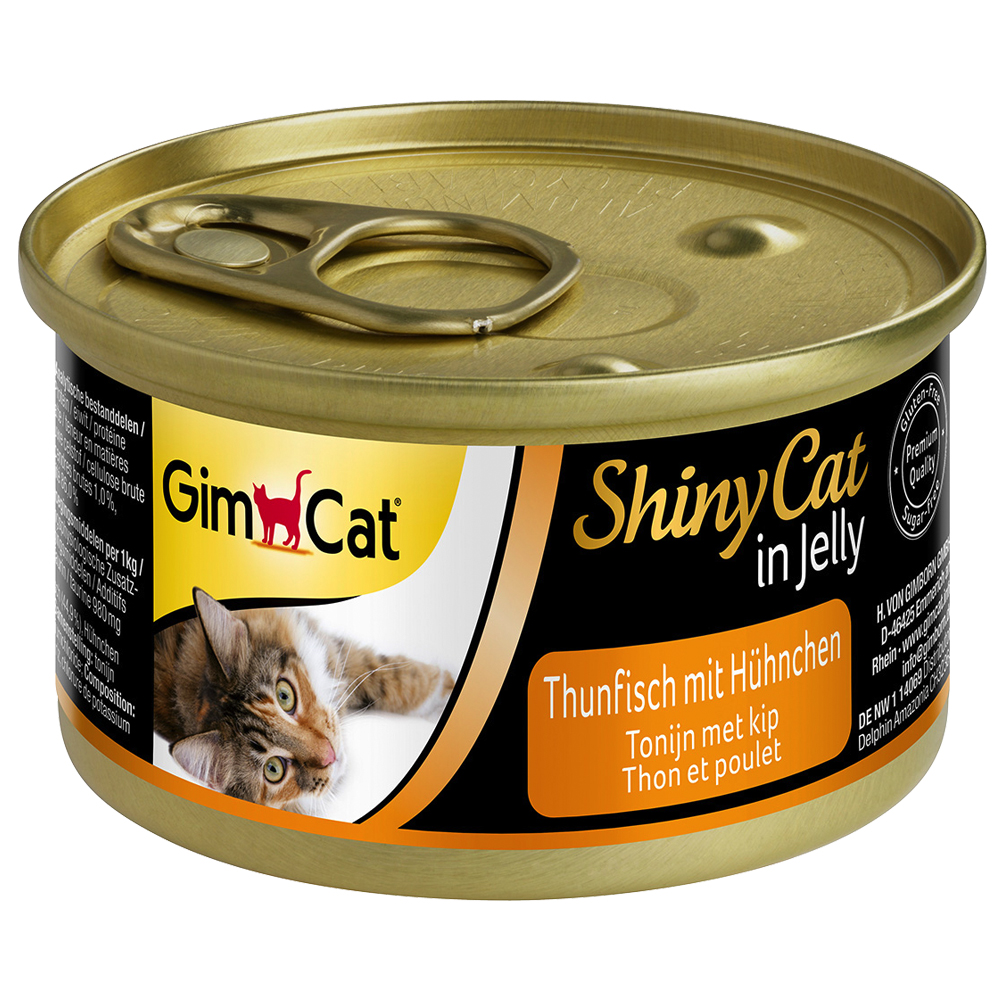 Sparpaket GimCat ShinyCat Jelly 12 x 70 g - Thunfisch & Hühnchen von Gimcat