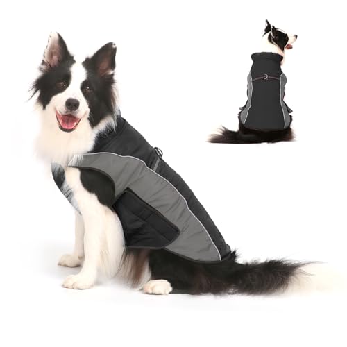 Gimilife Warmer Hunde-Wintermantel, Hundepullover, kaltes Wetter, wasserdicht, Hundebekleidung, Haustierjacke, gepolsterte Weste, Outfit für kleine, mittelgroße und große Hunde von Gimilife