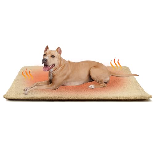 Heizdecke Hunde 60 x 90 cm,Selbstheizende Decke für Katzen & Hunde, Wärmedecke Katze Extra Warme & Weich, Selbstwärmende Decke, Thermodecke Hundebett Geräuschlos von GingerUPer