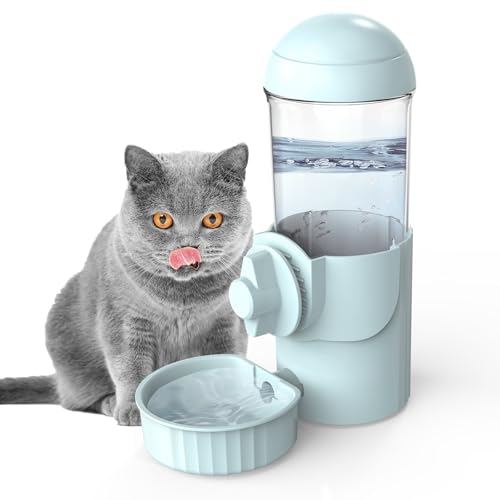 Hunde-Wasserflasche, tragbar, faltbar, Reisewasser mit Futterbehälter, Blau von Giryarciga