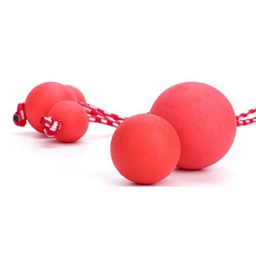 GisooM Hundeball-Seilspielzeug, Interaktiver, Bissfester, Sicherer Hundegummiball, Premium-Baumwoll-Poly-Schlepperspielzeug mit Seil für Aggressives Kauen Im Freien (6cm) von GisooM