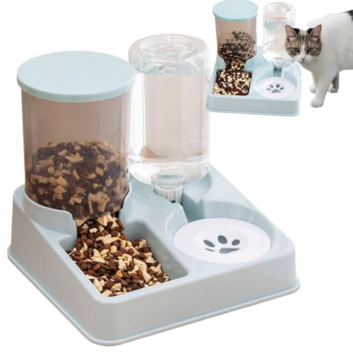 Automatic Cat Feeder, Pet Water Dispenser, 2-in-1 Pet Feeding Bowl, Automatic Food and Water Feeder, Pet Food Dispenser, Dog Water Feeder, Programmable Pet Feeder, Large Capacity Feeder von Gitekain