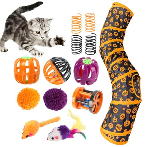 Cat Tube Tunnel | Pet Cat Tube Toy Tunnel Set für Halloween - Reduziert Indoor Pet Cat Langeweile Ganzjahresspielmöbel für Balkon, Schlafzimmer, Wohnzimmer von Gitekain