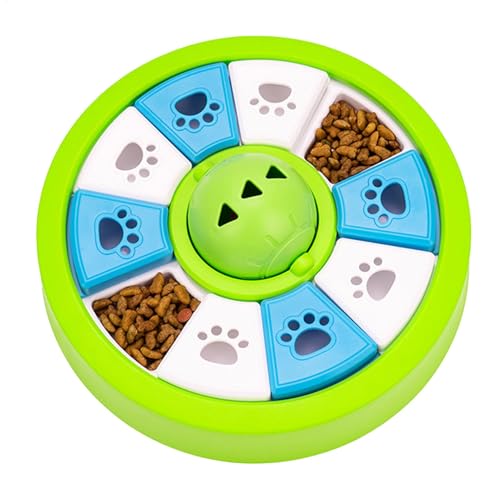 Dog Puzzle Interactive Feeder for Mental Enrichment, Puppy Slow Treat Dispenser, Interactive Squeaky Puzzle Toy, Small Medium Large Pets, 22.2x7cm, Green von Gitekain