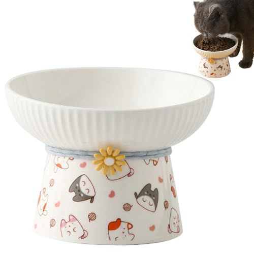 Elevated Cat Food Bowl, Tilted Pet Feeding Dish, Ceramic Water Bowl for Cats, Small Dog Food Bowl, Ergonomic Feeding Dish, 330ml Pet Bowl, Non-Slip Elevated Bowl, Cat Water Bowl, Small Dog Feeding von Gitekain