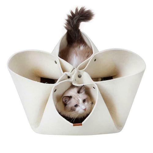 Folding Cat Tunnel, Foldable Kitten Hideplace, Felt Cat Play Tunnel, Cat Tunnel with Toy Ball, Portable Cat Tunnel, Interactive Pet Play Tunnel, Cat Tunnel Cave, Hideaway for Cats, Kitten Play Tunnel von Gitekain