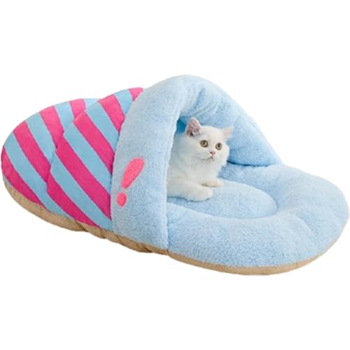 Gitekain Cat House Bed, Plush Cat Nest, Winter Slippers Cat Bed, Semi-Enclosed Pet Bed, Cozy Pet Sleeping Tool, Dog Cat Bed, Small Animal House Bed, Comfortable Pet Bed, Warm Pet Sleeping Bed von Gitekain