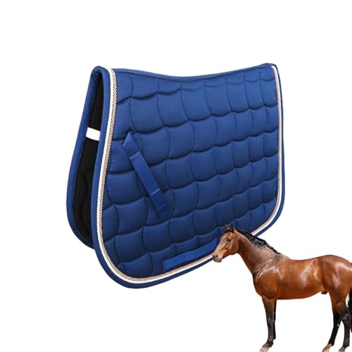 Gitekain English Saddle Pad, Moisture-Absorbing Breathable Pad, Lightweight Secure and Shock-Absorbing Design for Dressage, Jumping, Equestrian Events, 65x50 cm, Dark Blue and Red von Gitekain