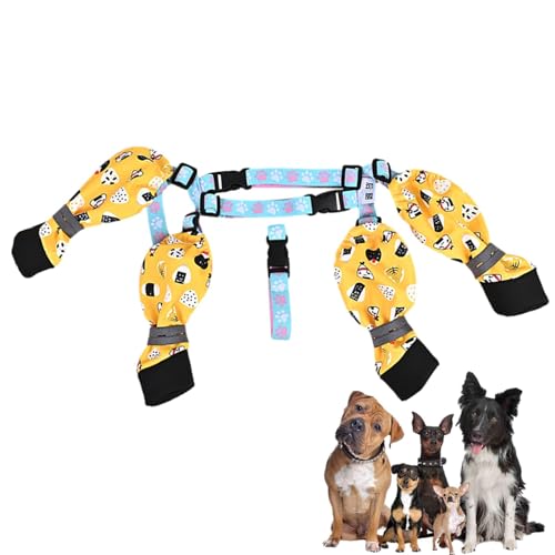 Hosenträger für Hunde, Pfotenschutzstiefel, verstellbare Pfotenschutzstiefel, Hundestiefel-Leggings mit Hilfsgurt für große und kleine Hunde von Gitekain