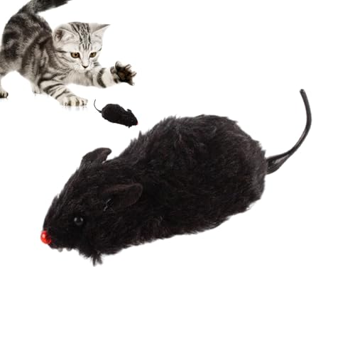 Gitekain Katzen-Maus-Spielzeug – Katzen-Plüschmaus, Jagdspielzeug – Aufziehbares gefälschtes Spielzeug, Maus mit Uhrwerk, Laufspielzeug für Haustiere und Kätzchen von Gitekain