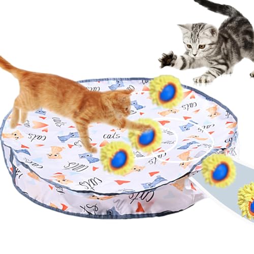 Gitekain Katzenübungsspielzeug, interaktives Katzenspielzeug, Versteckabdeckung, Katzenspielzeug, Rollball, Katzenspielzeug, Katzenjagd-Simulationsspielzeug, Indoor-Katzenübungsspiel, 70 x 12 cm für von Gitekain