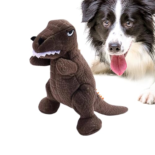 Gitekain Plüsch Dinosaurier Hundespielzeug, Stehender Dinosaurier Kauspielzeug, Hundespielzeug mit Quietscher, Bissfestes Hundespielzeug, Haustierbedarf für Hunde, Zahnreinigung Hundespielzeug, von Gitekain