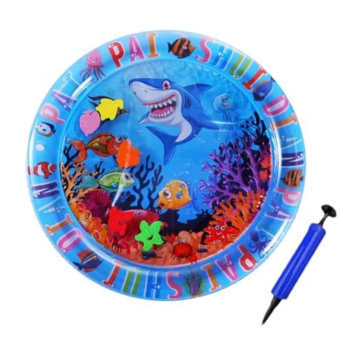 Gitekain Wassersensorische Spielmatte, innovative Katzenwasserspielmatte, interaktive Wassersensormatte, Katzenwasserspielmatte mit Fisch, aufblasbare Katzenspielmatte, Haustierkühlende Spielmatte, von Gitekain