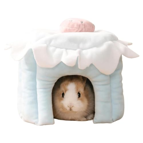 Hamsterhöhlenbett, weiches, warmes Hausbett, kuchenförmiges Kleintierbett, Winterschlafhaus, kleines Haustierbett, Häschenbett, Hamsterschlafhaus, Schlafhaus für kleine Haustiere, Hasen und Hamster von Gitekain