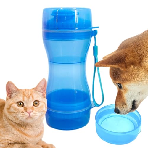 Haustier-Wasserflasche mit Futterbehälter, Hunde-Wasserspender | Tragbare Haustier-Wasserflasche,Praktischer Haustier-Wasserbecher, Welpen-Wasserspender für Reisen, Outdoor-Aktivitäten, Hunde, Katzen, von Gitekain