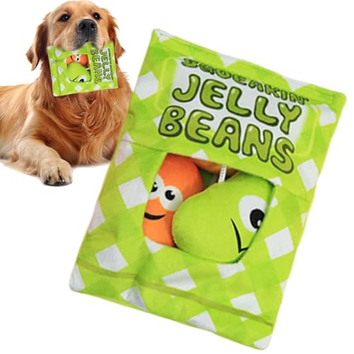 Haustierspielzeug aus Plüsch mit Geräusch, quietschendes Hundespielzeug - Cartoon-Snackbeutel, quietschendes Spielzeug für Hunde,Instinct Training Interaktives Kauspielzeug für mittelgroße Hunde für H von Gitekain