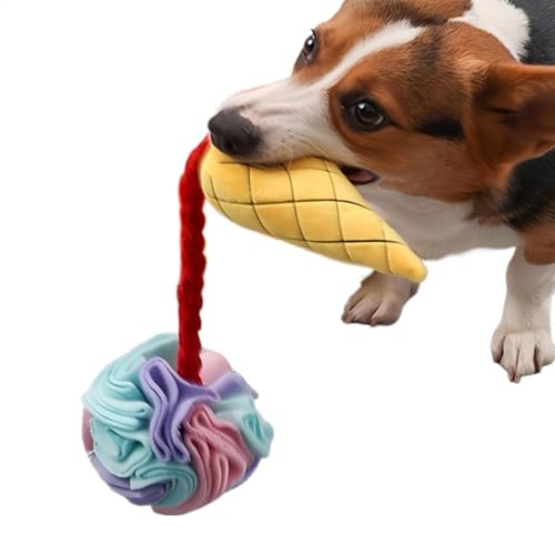 Hund Eiscreme Puzzle Spielzeug, Eistüte Schnüffelspielzeug, Plüsch Hundespielzeug, Interaktives Hundepuzzle, Hundefutter Themed Spielzeug, Quietscher Hundespielzeug, Mental Stimulation Hundespielzeug, von Gitekain