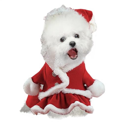 Hund Weihnachtskleid Weihnachtsmann Hundekostüm Geraffte Hund Weihnachten Outfit Welpe Weihnachtskleidung Haustier Weihnachtskleid für Hunde Kleine Hunde Weihnachten Outfit Urlaubskleid für Hunde von Gitekain