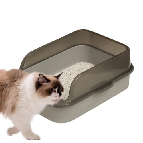 Open Litter Box, Leak-Proof Open Top Hygienic Odor Control Cat Pan, Easy to Clean Kitten Toilet, High Sided Litters for Home, Indoor Use Pets, Kittens, PP, 39x28x14.5cm von Gitekain