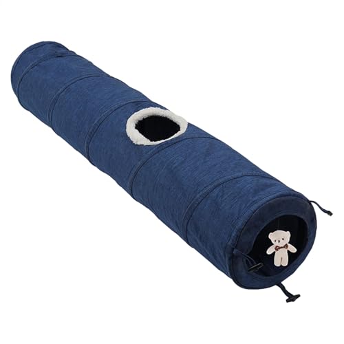 Pet Tunnel Toy, Tube Tunnel Interactive Cat Dog Plaything, 46.85x7.09x7.09 Inches Small Animal Exercise Passage Habitat for Indoor Use, All Season Pet Activity Furniture von Gitekain