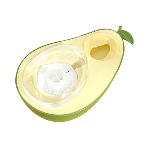 Puppy Feeding Bowl, 690ml Slow Feeder Double Bowl in Avocado Shape, Anti-Choking Cat Food Dish, Large-Caliber Pet Bowls for Indoor Cats, Small Dogs 28x18x14cm von Gitekain