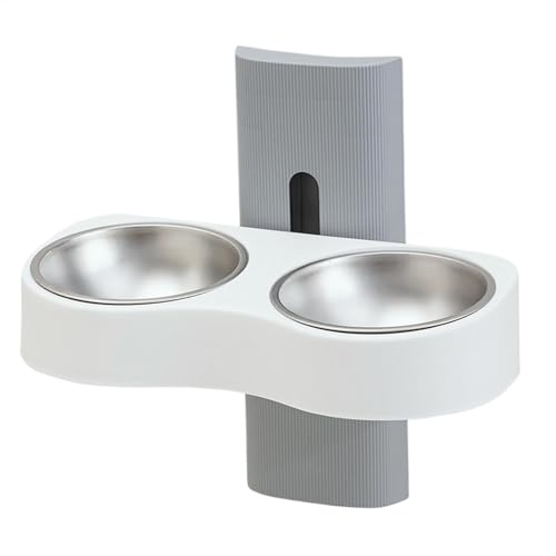 Removable Dog Bowls, Height Adjustable Pet Bowls, Elevated Dog Food Bowl, Multipurpose Pet Feeding, Stainless Steel 32.5x20x31 Cm/12.8x7.87x12.2 Inches with Non Spill for Small Dogs and Cats von Gitekain