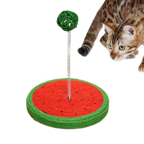 Sisal Cat Toy, Cute Kitten Scratching Board with Spring Ball, Floor Grab Pad Furniture Protector for Walls, Couches, Carpets, Sofas, 6.89x8.66 Inches, Orange von Gitekain