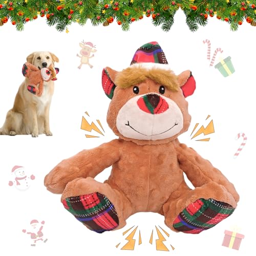 Giugio Hundespielzeug Weihnachten, Quietschendes Weihnachten Hundespielzeug, Quietschendes Weihnachten Rentiere, Interaktives Hundespielzeug Hunde für Kleine, Mittelgroße und Große Welpen (B) von Giugio