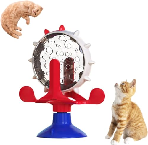 Giurui Riesenrad Leckerli Spielzeug, Katze Hund Puzzle Lecke Spielzeuge, Interaktives Katzenspielzeug Slow Feeder, Lustiges Katzenspielzeug Pet Treats Anreicherung Spielzeug, Katzenfutter Leckerlis von Giurui