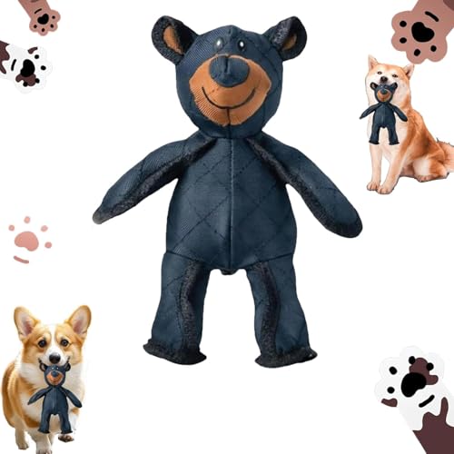 Giurui Unbreaka Bear, Unbreakable Bear Dog Toy, Indestructible Bear Dog Toy, Indestructible Stuffed Plush Dog Squeaky Toy, Durable Heavy-Duty Pet Toy, Heavy Chewer Dog Toys for Dogs (1 Pcs) von Giurui