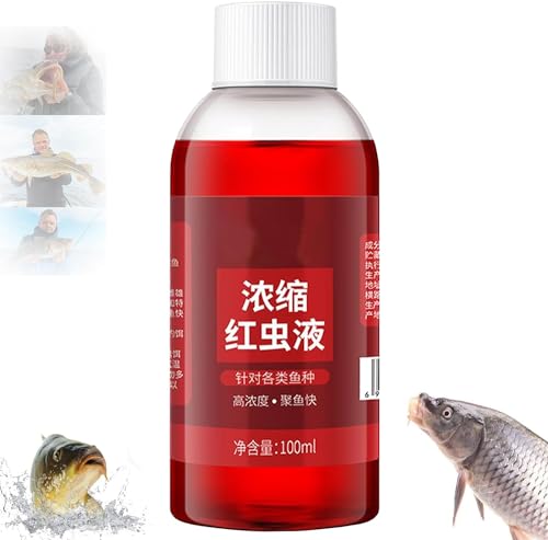 Roter Wurmduft Fischlockstoffe für Köder, hochkonzentrierte Fischköder, Köderlockstoff, 100 ml, starker Fischlockstoff, konzentrierter roter Wurm, flüssiger Fischköderzusatz (1 Stück) von Giurui