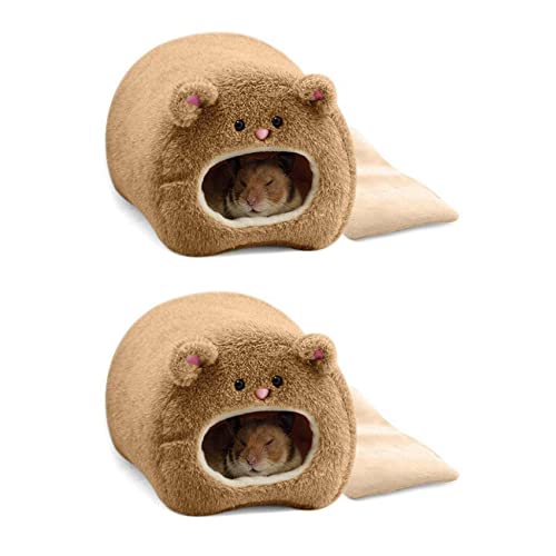 Giwnhvx 2 x Ratten Hamster Winter Warm Hängende Käfig Hängematte Niedliches Bärenhaus mit Bettmatte für kleine pelzige Tiere Giwnhvx 2 x Ratten Hamster Winter Warm Hängende Käfig Hängematte Niedliches Bärenhaus mit Bettmatte für kleine pelzige Tiere von Giwnhvx