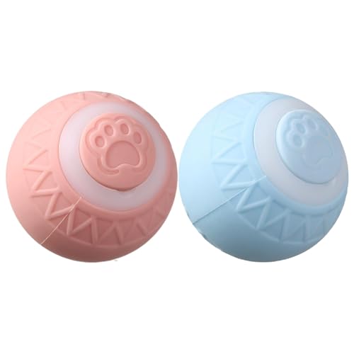 Giwuence Power Ball 2.0 Cat Toy - 1/2 Stück Katzenspielzeug Elektrisch Katzenball | Interaktives Katzenspielzeug Ball | USB Wiederaufladbarer | Intelligenter Beweglicher Katzenball von Giwuence