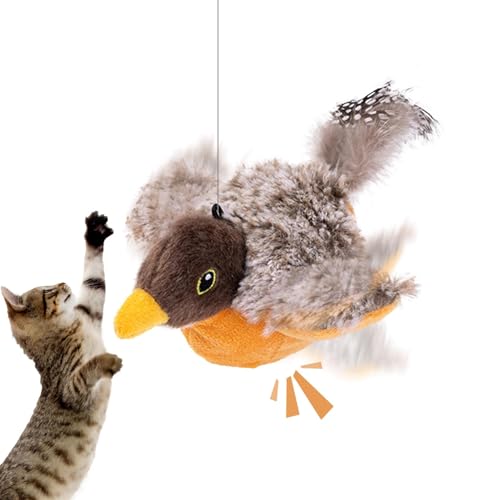 Giwuence Zwitscherndes Vogel-Katzenspielzeug, Katzen-Vogelspielzeug | Berührungsaktiviertes Katzenspielzeug,Interaktives Katzenspielzeug, Kätzchenspielzeug mit schlagenden Flügeln, über USB von Giwuence