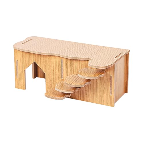 GjnjfdF Hamsterkäfig-Zubehör,Hamsterhüttenspielzeug aus Holz, Habitat-Spielzeug mit Kletterleiter, Hamster-Versteck-Eckhauskäfig-Zubehör für Hamster, Syrische Hamster, Zwerghamster von GjnjfdF