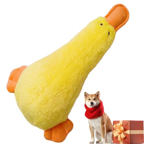 GjnjfdF Kauspielzeug für Hunde mit Ente, Kauspielzeug für Hunde mit quietschender Ente - Gefüllte Haustierspielzeug-Ente, interaktive Geschenke - Sicheres Kauspielzeug, weiches Hundespielzeug für von GjnjfdF