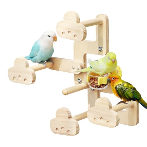 GjnjfdF Vogel Sitzstangenständer - Vogel Kletterstand mit Futternapf | Käfigzubehör Schaukelspielzeug für Unzertrennliche Ruhe Spiel Zuhause Reise GjnjfdF Vogel Sitzstangenständer - Vogel Kletterstand mit Futternapf | Käfigzubehör Schaukelspielzeug für Unzertrennliche Ruhe Spiel Zuhause Reise von GjnjfdF