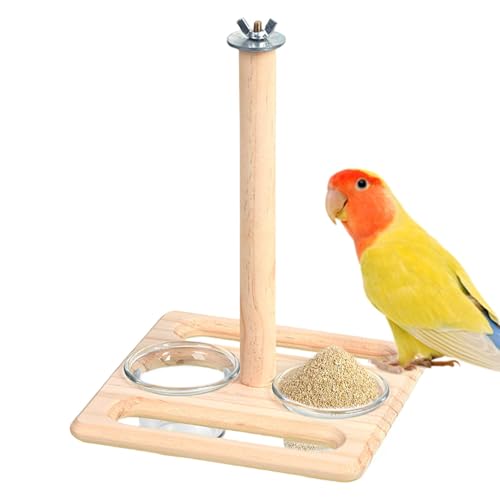 Vogelständer Für Käfig Vogelkäfig-Sitzstange Sitzstangen Vögel Naturholz Sitzstangen -Lovebird-Barschständer Papageienkäfig-Zubehör Für Lovebird-Kleinvögel 15x16x19 cm von GjnjfdF